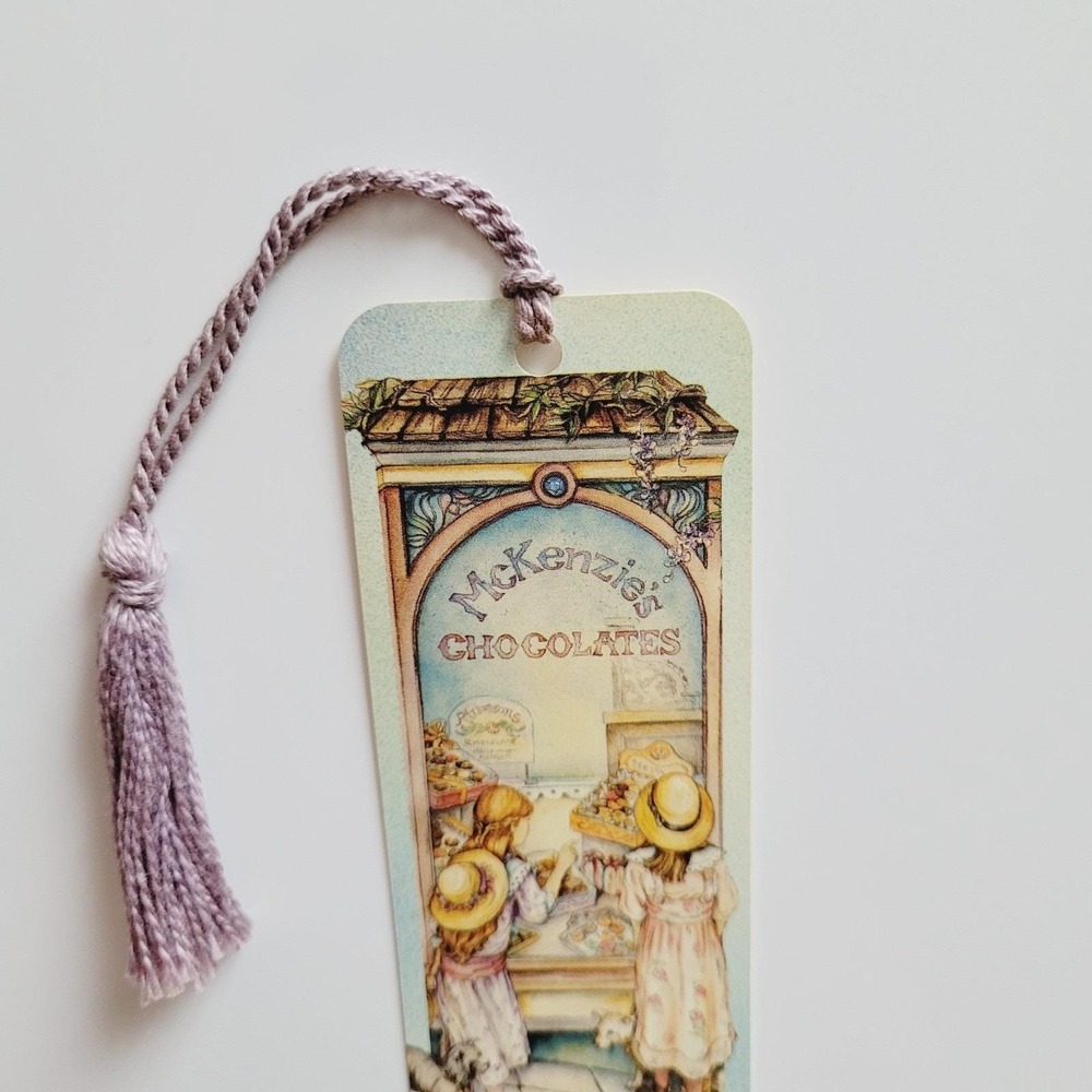 Vintage 90s Kim Jacobs Tassel Bookmark Chocolate Coffee Shop, 1990 Artworks KJ07 - Picture 7 of 13